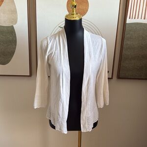 3/$10 Indiska White Open-Front Cardigan